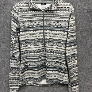 Nike Pro Dri-Fit Gray & Black Geometric Patterned Athletic Half-Zip Pullover M